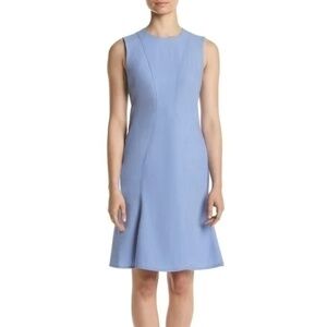 Calvin Klein Dress Blue Sleeveless Mermaid Hem Chambray Fit And Flare Size 8